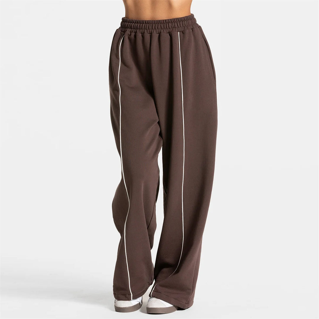 Women's Jogger Straight Trousers Trendy Sports Pants Running Yoga Pants Casual Pockets Women Loose Low Waist Wide Leg Pant Mujer
