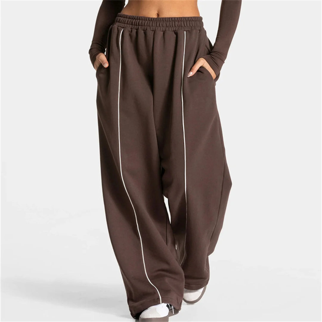 Women's Jogger Straight Trousers Trendy Sports Pants Running Yoga Pants Casual Pockets Women Loose Low Waist Wide Leg Pant Mujer