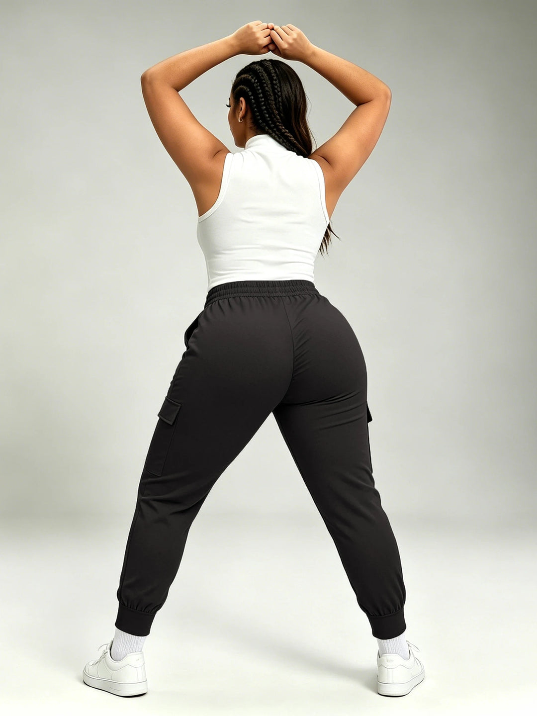 Plus Jogger Women's Cargo Jogger Pants Soft Street Casual Sweatpants Joggers Pants Causal Gym Athletic Workout High Waist Bottom