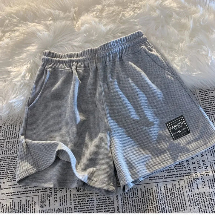 Women Waffle Casual Shorts Loose Pocket Pants Soft Sports Loungewear Summer