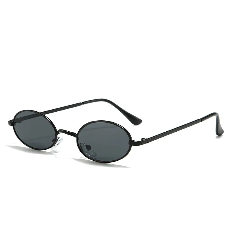 Vintage Oval Sunglasses Men Metal Small Frame Sun Glasses Women Retro 90s Style Eyewear Classic Streetwear Shades Goggles New