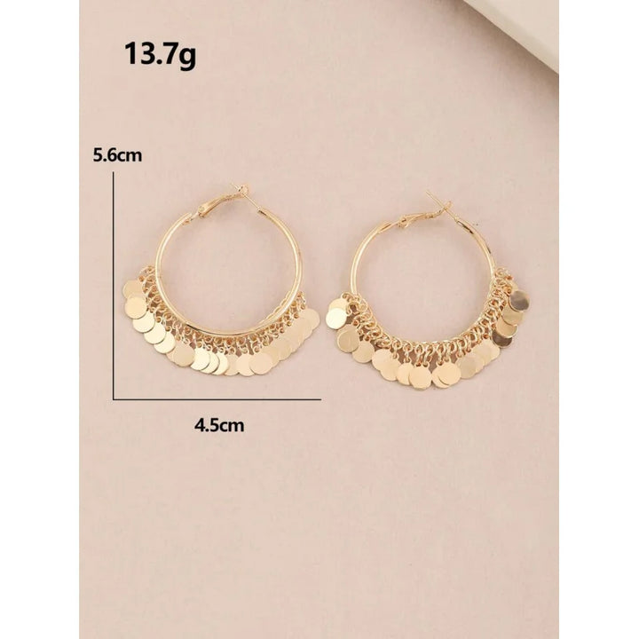 1 Pair Fashionable Minimalist Classic Exaggerated Gold Geometric Hoop Earrings For Women