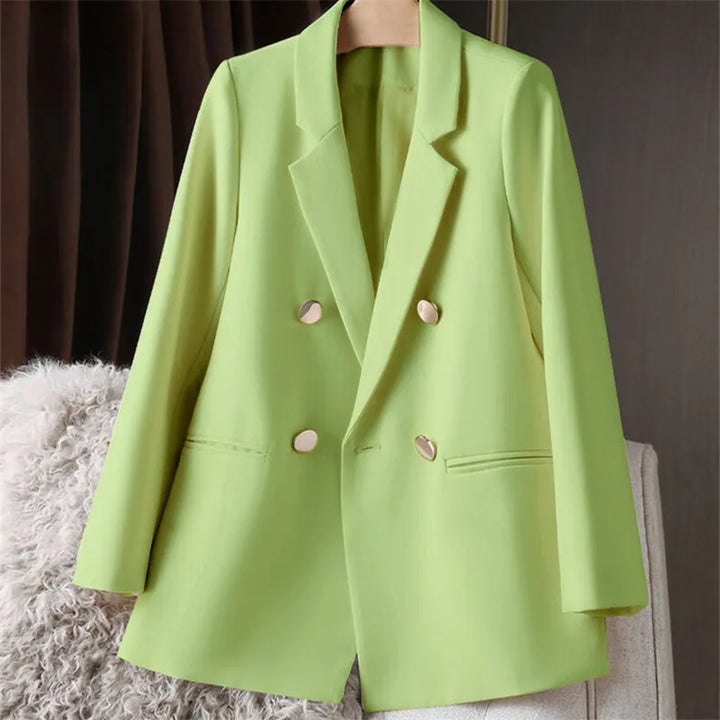 Oversized Women Blazer Trendy British Style Loose Fit Buttoned Jacket  Casual Office Suit Coat