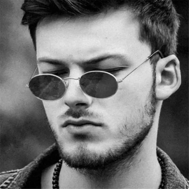 Vintage Oval Style Sunglasses Woman Metal Frame Retro Sun Glasses Male Female Clear Mirror Small Round Gafas De Sol Para Hombre
