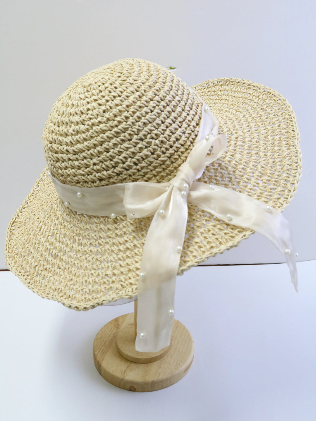 Women's Summer Woven Straw & Fabric Beach Hat - Wide-Brim UV Protection Sun Cap for Outdoor & Coastal Adventures