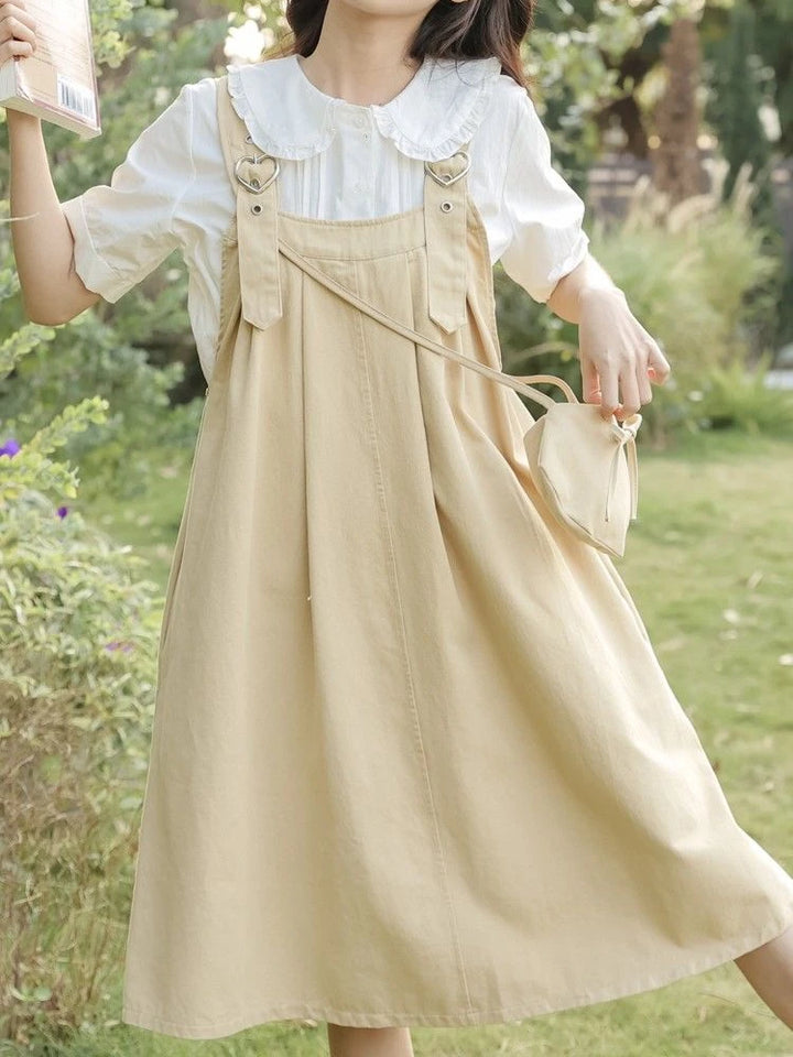 Sleeveless Dress Women Clothing A-line Kawaii Pure Korean Fashion Baggy All-match Vintage Preppy Girlish Sweet Vestidos Summer