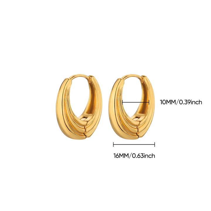 Classic Hoop Earrings for Women Girls Gold Color Chunky Stainless Steel Earrings 2026 Trend New in Minimalist Ear Jewelry aretes