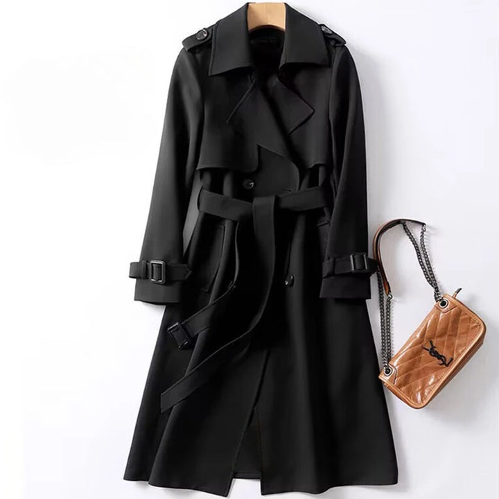 Trench Coat Women's Medium Long Spring Autumn New Korean Version Large Size Popular British Style Coat Over The Knee Coat