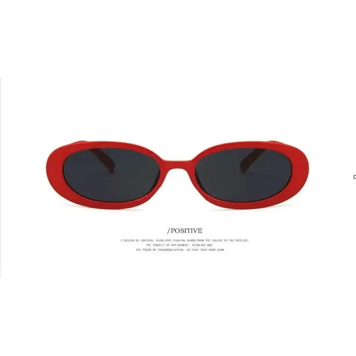 Vintage Oval  Sunglasses Women Luxury Brand Designer Small Oval Sun Glasses Retro Black Red Glasses Ladies Goggle