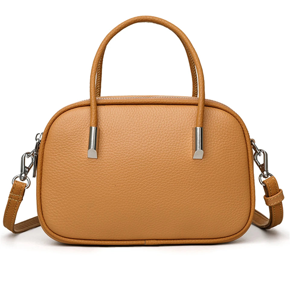 Genuine Leather Crossbody Bag Women Fashion Simple Shoulder Bag Designe Ladies Cowhide Messenger Bag Small Handbag and Purse Sac