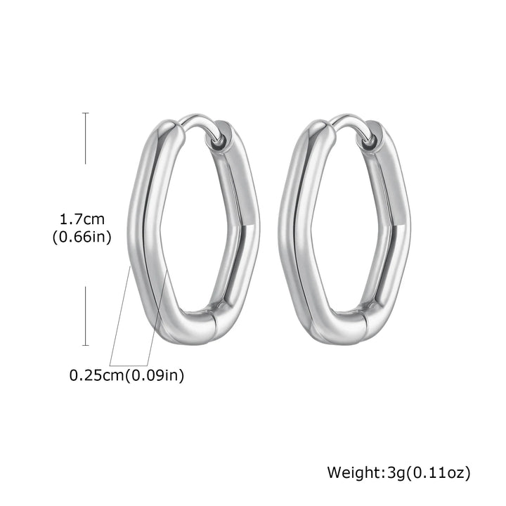 Minimalist Stainless Steel Hoop Earrings For Women, Geometric Oval Heart Gold Plated Huggies Earrings, Chic Jewelry Gift