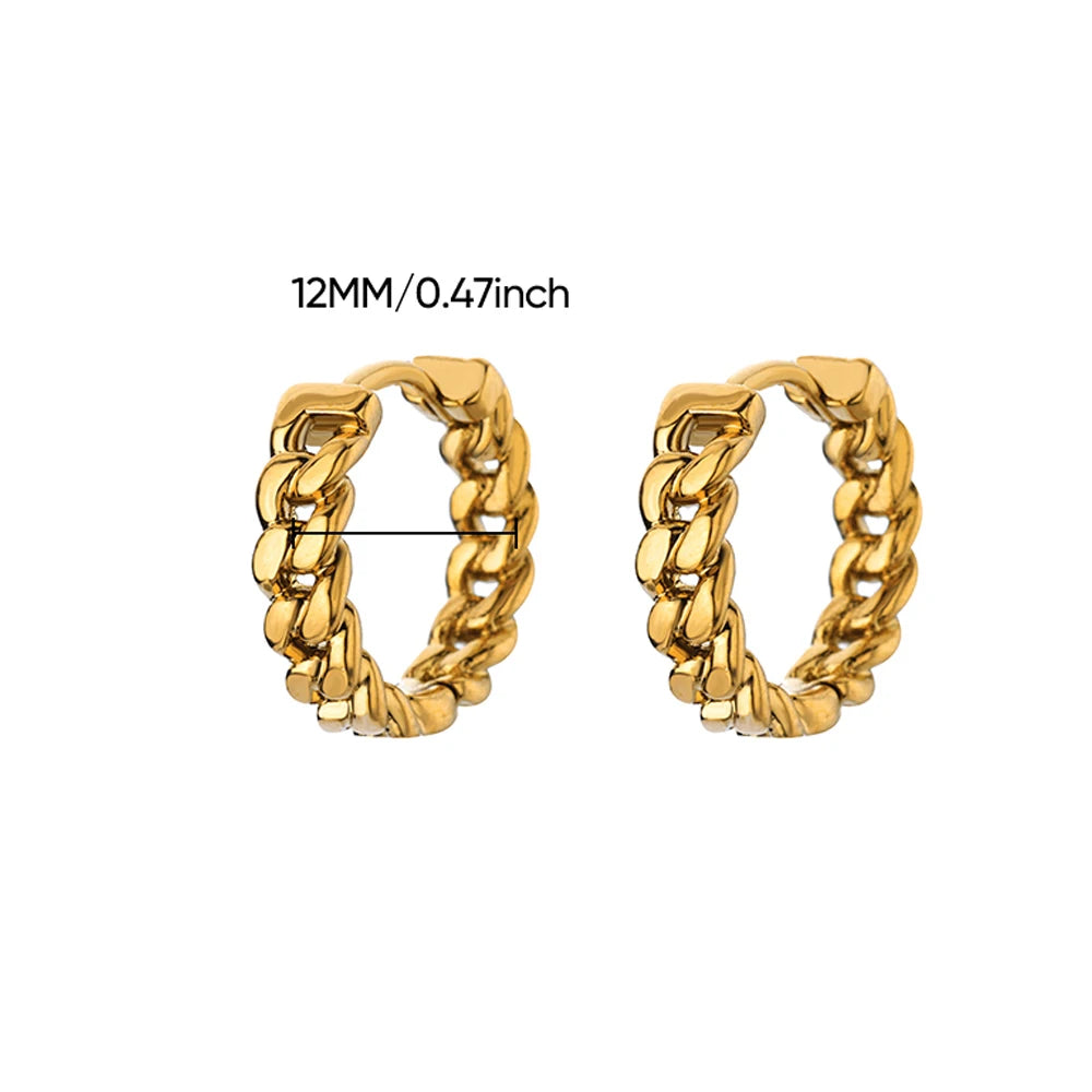 Classic Hoop Earrings for Women Girls Gold Color Chunky Stainless Steel Earrings 2026 Trend New in Minimalist Ear Jewelry aretes