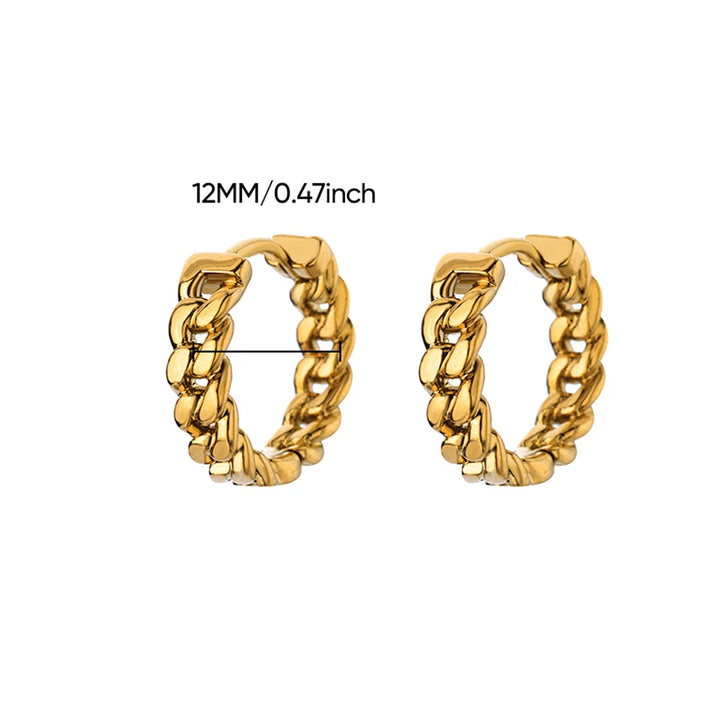 Classic Hoop Earrings for Women Girls Gold Color Chunky Stainless Steel Earrings 2026 Trend New in Minimalist Ear Jewelry aretes