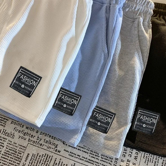 Women Waffle Casual Shorts Loose Pocket Pants Soft Sports Loungewear Summer