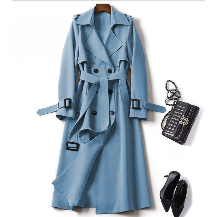 Trench Coat Women's Medium Long Spring Autumn New Korean Version Large Size Popular British Style Coat Over The Knee Coat
