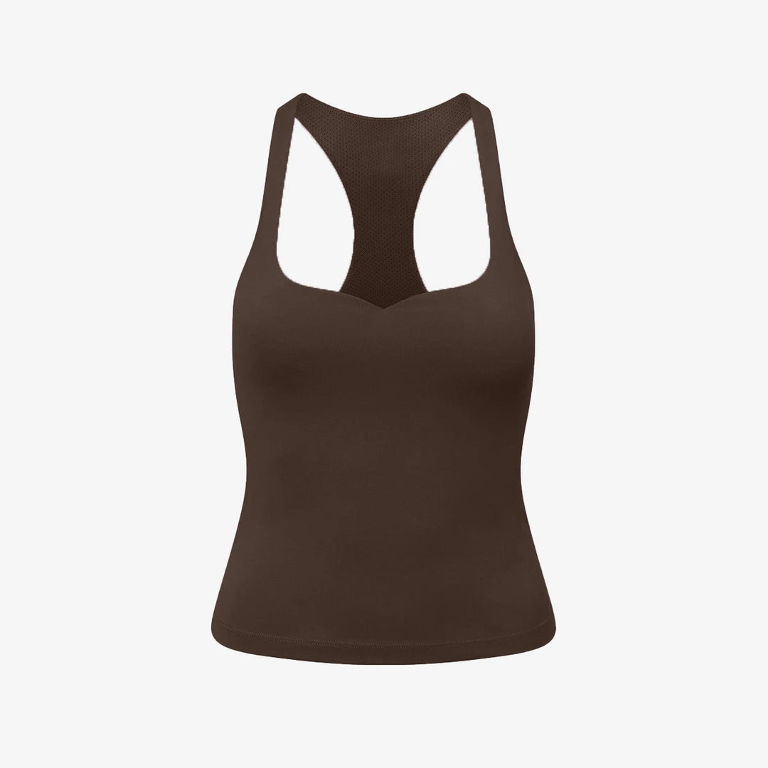 CSB Form Tank Lyla Racerback Tank Top with Built in Bra & High Waist Leggings Gym Set Fitness Gym Clothing