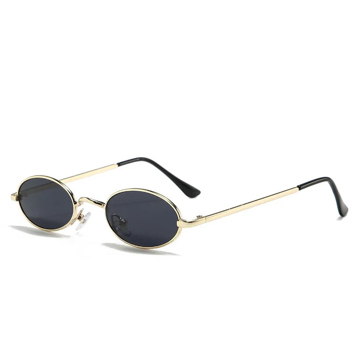Vintage Oval Sunglasses Men Metal Small Frame Sun Glasses Women Retro 90s Style Eyewear Classic Streetwear Shades Goggles New