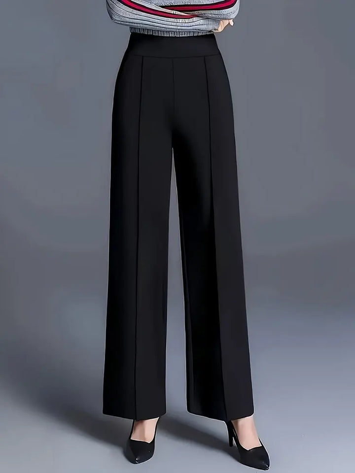 High Waist Wide Leg Pants For Women Elastic Waist Loose Straight Leg Trousers Fashion Versatile For Office Work And Daily Casual
