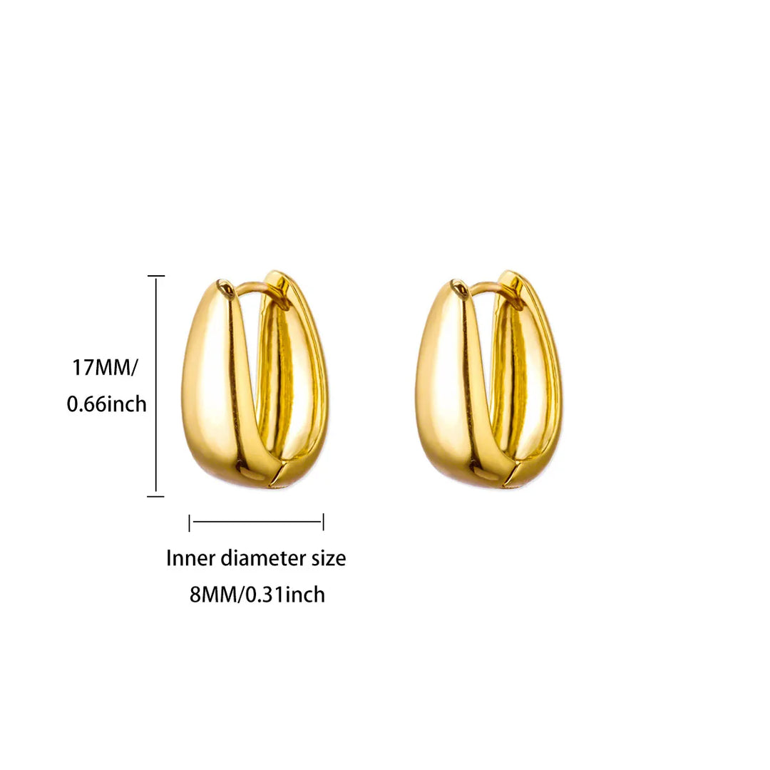 Classic Hoop Earrings for Women Girls Gold Color Chunky Stainless Steel Earrings 2026 Trend New in Minimalist Ear Jewelry aretes