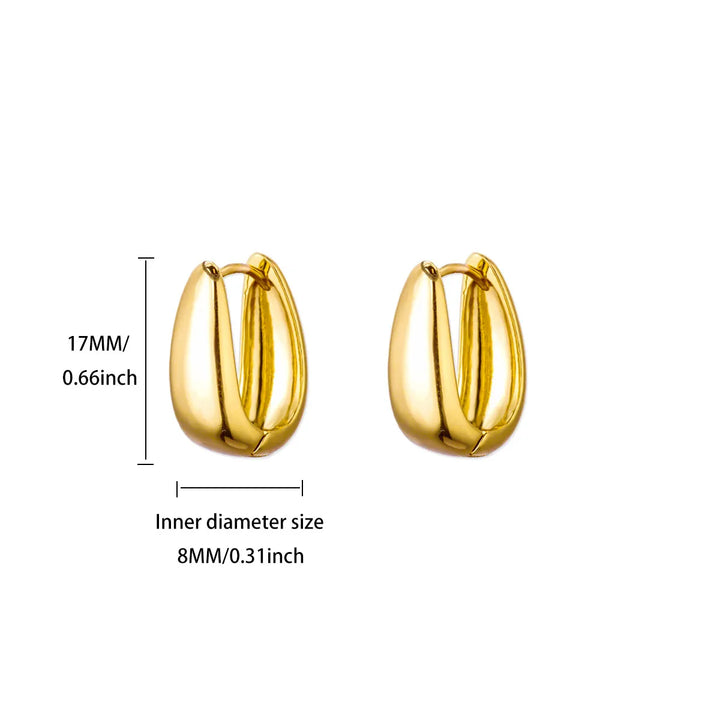 Classic Hoop Earrings for Women Girls Gold Color Chunky Stainless Steel Earrings 2026 Trend New in Minimalist Ear Jewelry aretes
