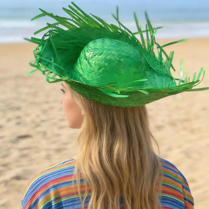 Straw Hat Summer Sun Protection Wide Brim Hand Woven Lightweight Breathable Design Beach Hat Headwear Accessory 모자