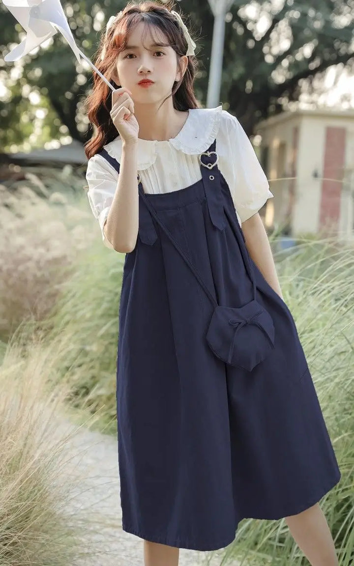 Sleeveless Dress Women Clothing A-line Kawaii Pure Korean Fashion Baggy All-match Vintage Preppy Girlish Sweet Vestidos Summer