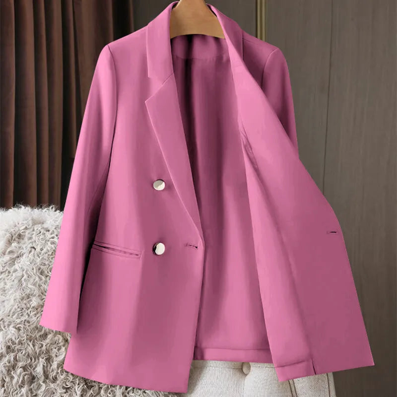 Oversized Women Blazer Trendy British Style Loose Fit Buttoned Jacket  Casual Office Suit Coat
