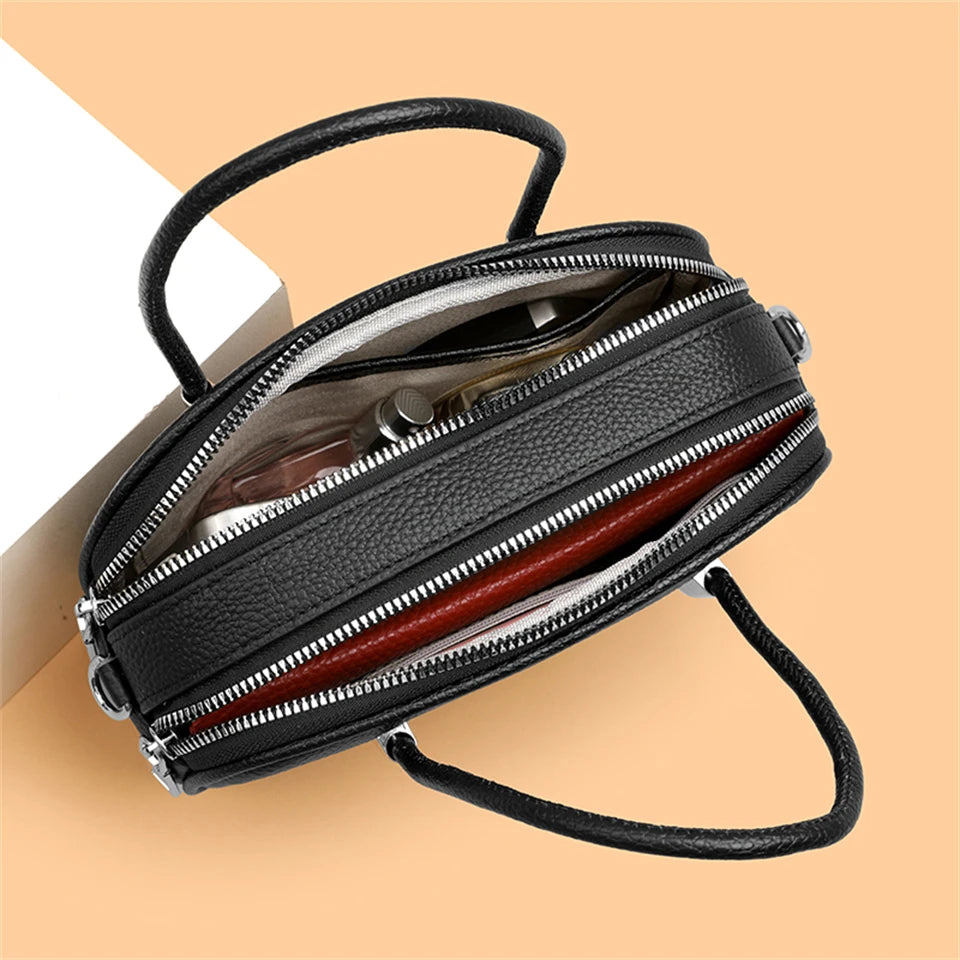 Genuine Leather Crossbody Bag Women Fashion Simple Shoulder Bag Designe Ladies Cowhide Messenger Bag Small Handbag and Purse Sac