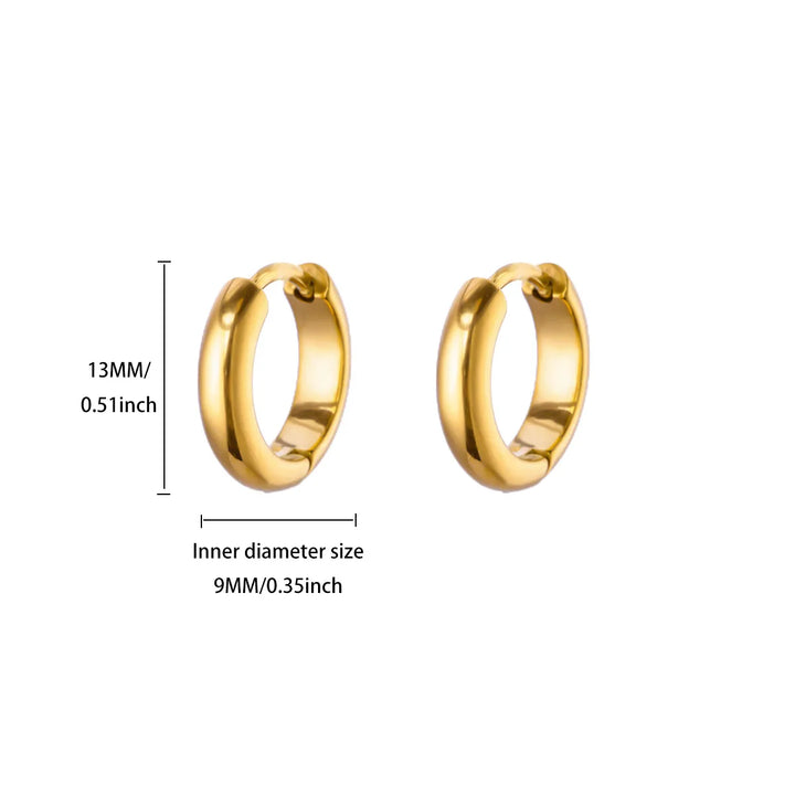 Classic Hoop Earrings for Women Girls Gold Color Chunky Stainless Steel Earrings 2026 Trend New in Minimalist Ear Jewelry aretes