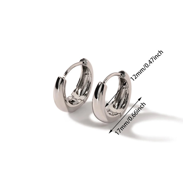Classic Hoop Earrings for Women Girls Gold Color Chunky Stainless Steel Earrings 2026 Trend New in Minimalist Ear Jewelry aretes