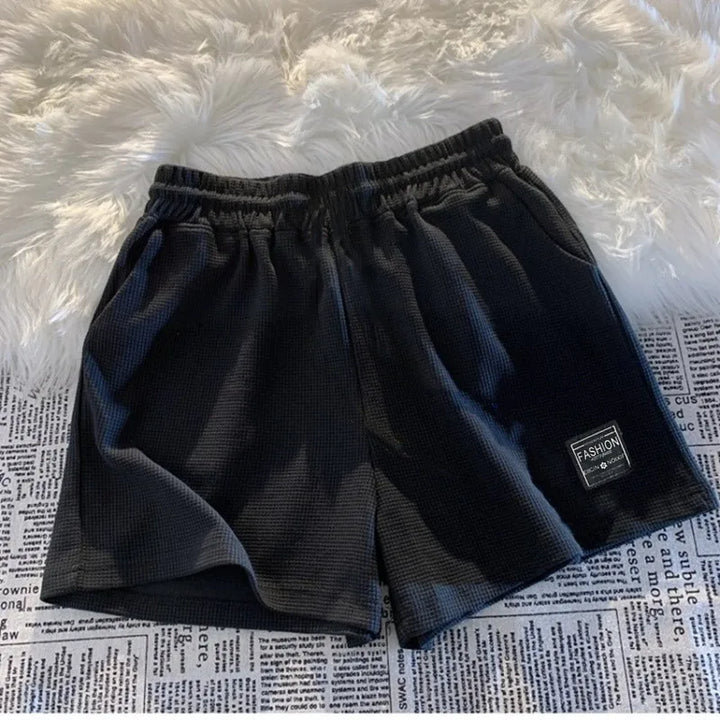 Women Waffle Casual Shorts Loose Pocket Pants Soft Sports Loungewear Summer