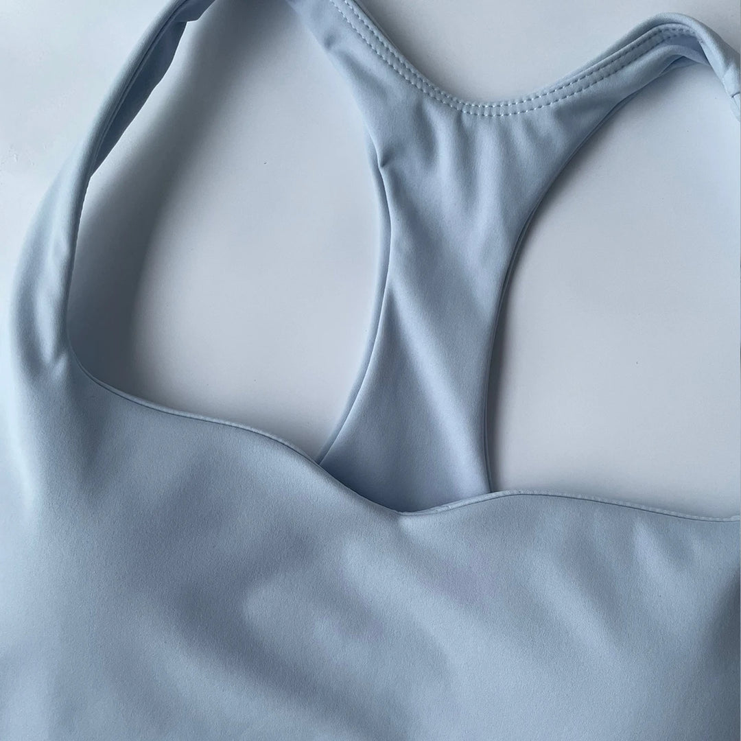 CSB Form Tank Lyla Racerback Tank Top with Built in Bra & High Waist Leggings Gym Set Fitness Gym Clothing