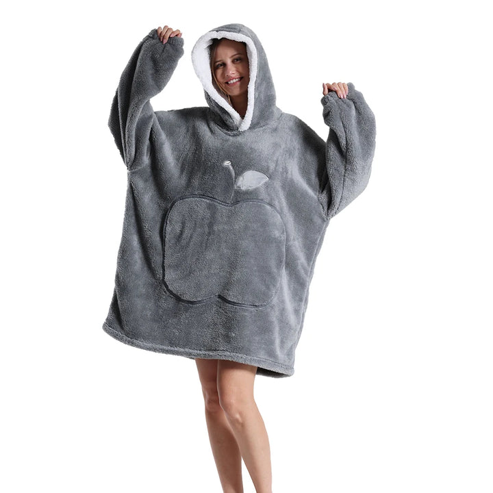 Oversized Blanket Hoodie for Women Men Winter Hooded Sweatshirts Sherpa Fleece Blanket with Sleeves Pink Green Purple Hoodies
