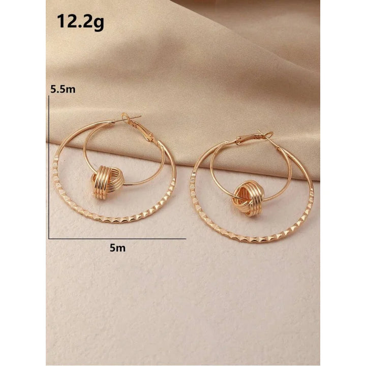 1 Pair Fashionable Minimalist Classic Exaggerated Gold Geometric Hoop Earrings For Women