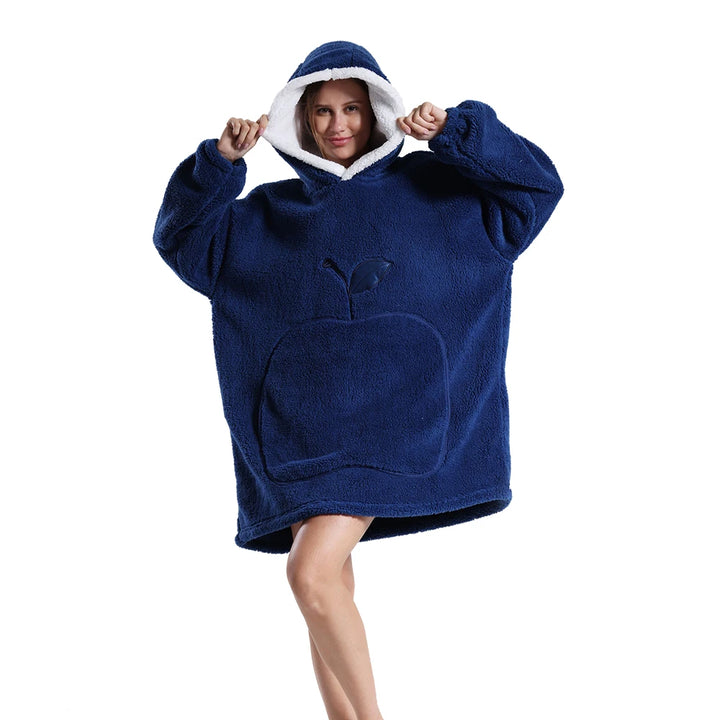 Oversized Blanket Hoodie for Women Men Winter Hooded Sweatshirts Sherpa Fleece Blanket with Sleeves Pink Green Purple Hoodies