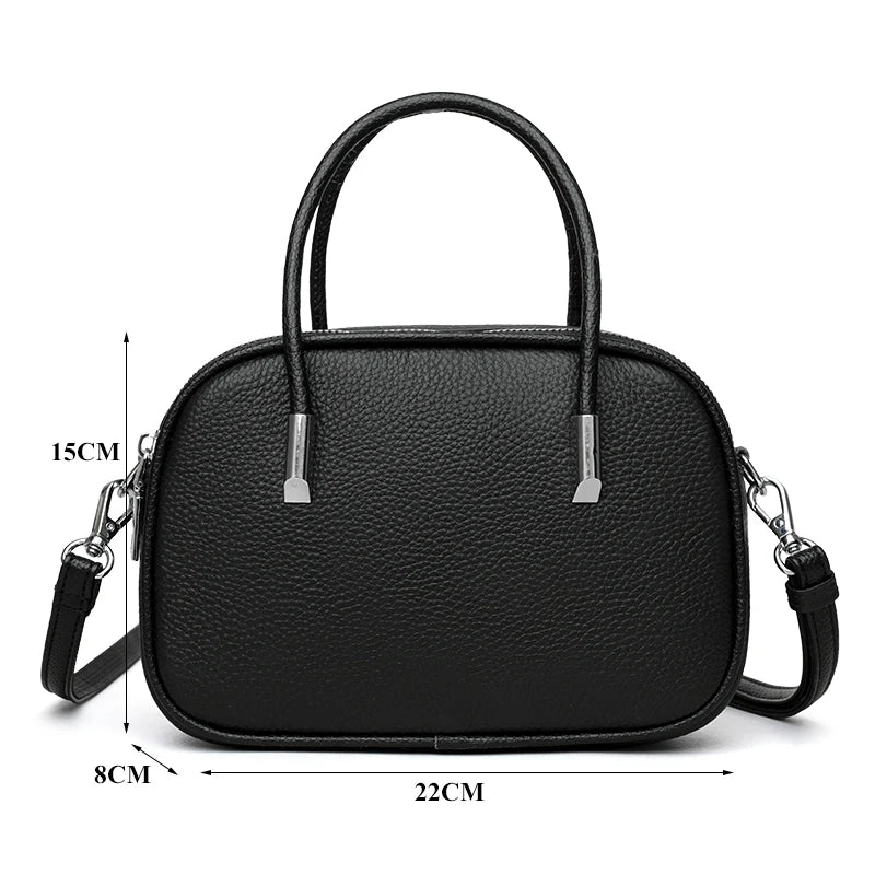Genuine Leather Crossbody Bag Women Fashion Simple Shoulder Bag Designe Ladies Cowhide Messenger Bag Small Handbag and Purse Sac