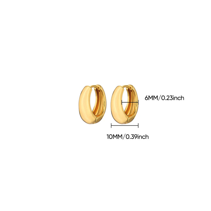 Classic Hoop Earrings for Women Girls Gold Color Chunky Stainless Steel Earrings 2026 Trend New in Minimalist Ear Jewelry aretes