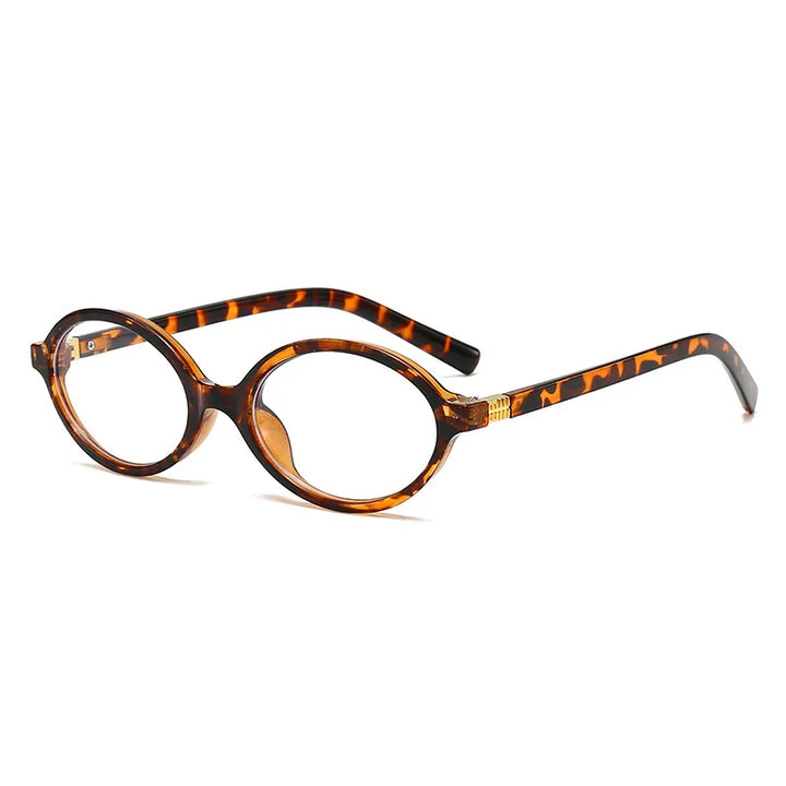Vintage Oval Sunglasses NEW Women Luxury Brand Designer Small Oval Anti Blue Light Glasses Retro Fashion Men Leopard Eyegalsses