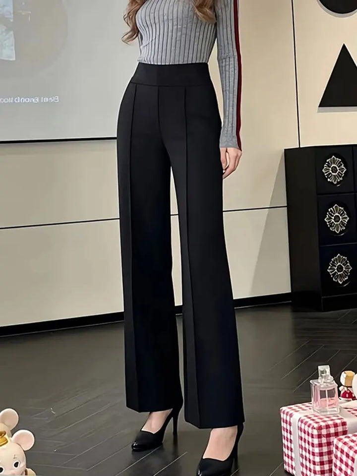 High Waist Wide Leg Pants For Women Elastic Waist Loose Straight Leg Trousers Fashion Versatile For Office Work And Daily Casual