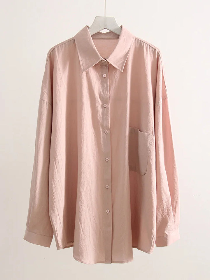 White Basic Oversized Button Up Shirts Women Summer Cotton Office Wear Loose Blouses Female Yellow Shirt Long Sleeve For Women