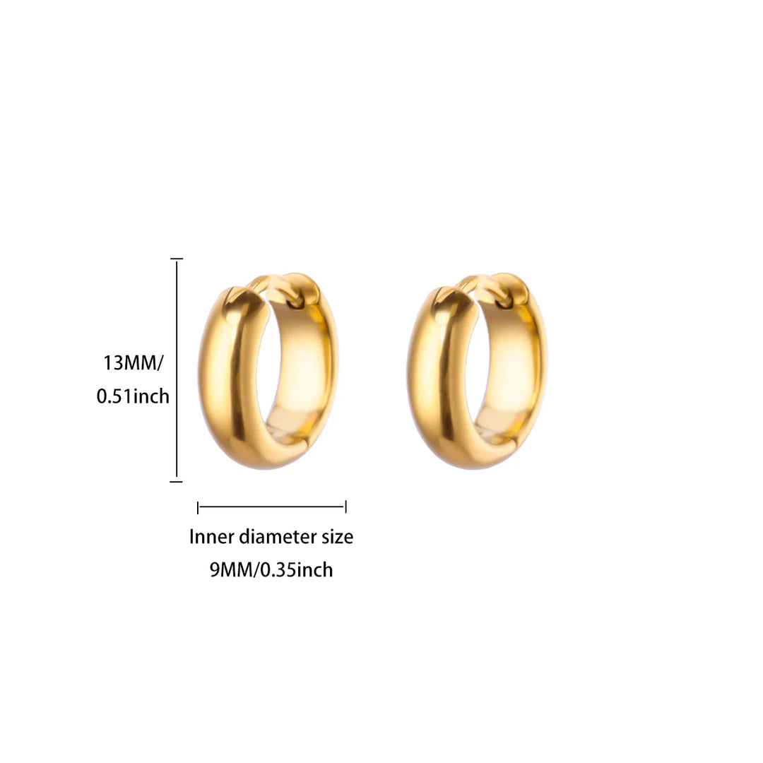 Classic Hoop Earrings for Women Girls Gold Color Chunky Stainless Steel Earrings 2026 Trend New in Minimalist Ear Jewelry aretes