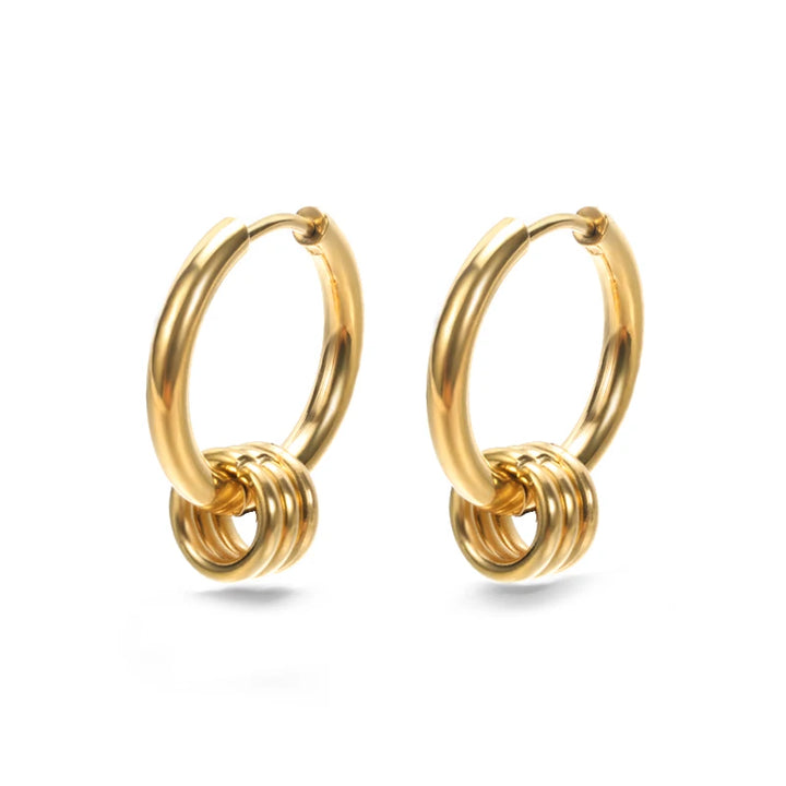 Classic Hoop Earrings for Women Girls Gold Color Chunky Stainless Steel Earrings 2026 Trend New in Minimalist Ear Jewelry aretes