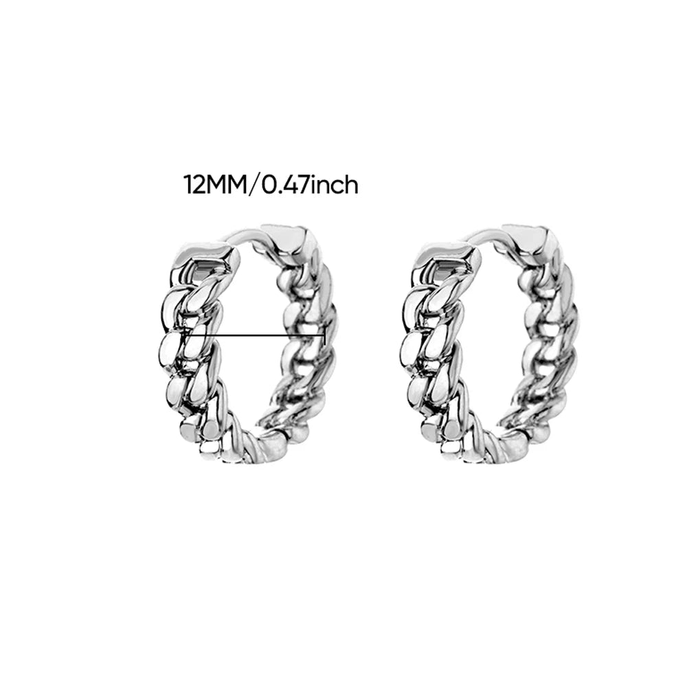 Classic Hoop Earrings for Women Girls Gold Color Chunky Stainless Steel Earrings 2026 Trend New in Minimalist Ear Jewelry aretes