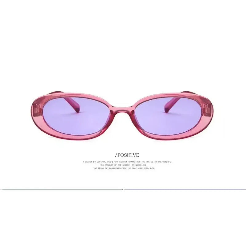 Vintage Oval  Sunglasses Women Luxury Brand Designer Small Oval Sun Glasses Retro Black Red Glasses Ladies Goggle