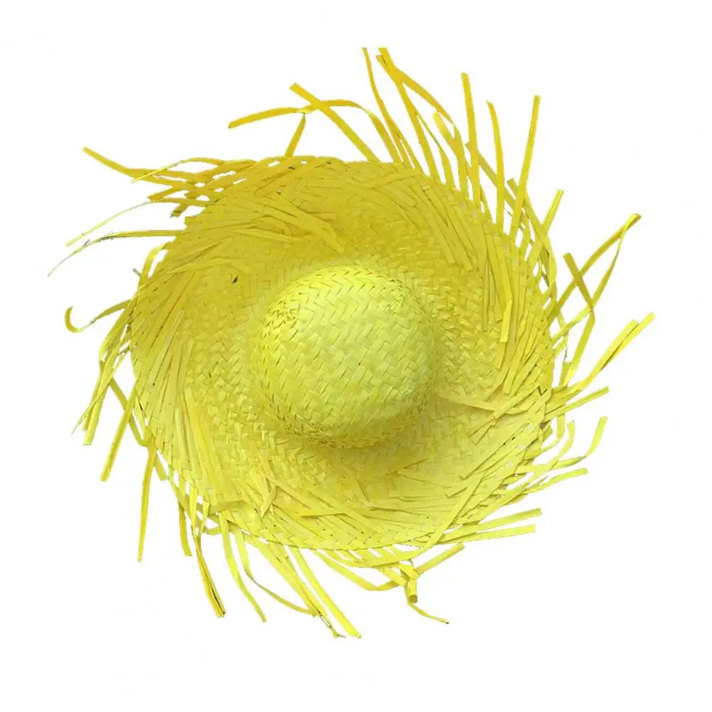 Straw Hat Summer Sun Protection Wide Brim Hand Woven Lightweight Breathable Design Beach Hat Headwear Accessory 모자