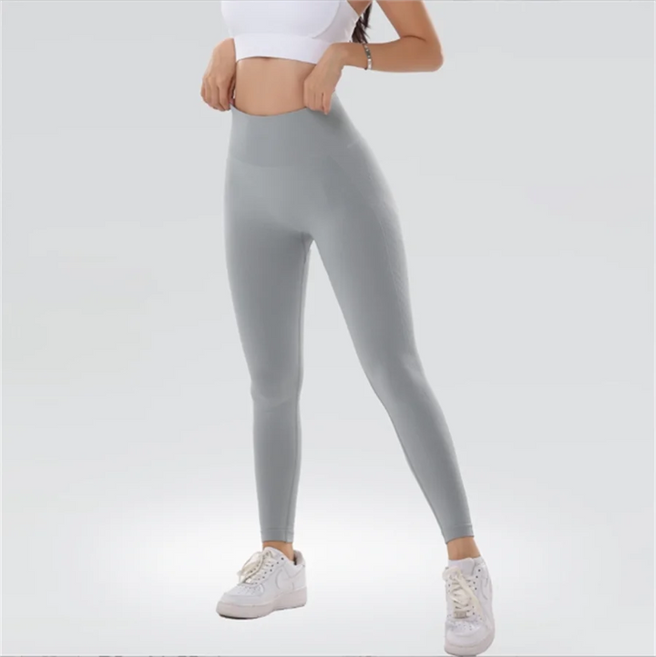 High Waisted Seamless Yoga Leggings for Women Solid Color Slim Fit Peach Shaped Hip Lifting Fitness Sports Pants