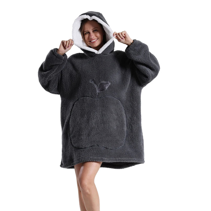 Oversized Blanket Hoodie for Women Men Winter Hooded Sweatshirts Sherpa Fleece Blanket with Sleeves Pink Green Purple Hoodies