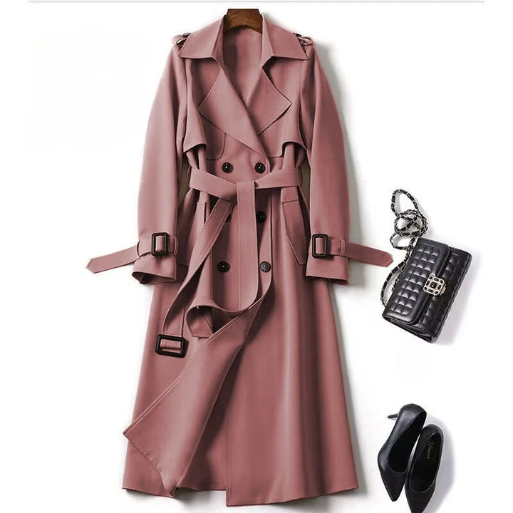 Trench Coat Women's Medium Long Spring Autumn New Korean Version Large Size Popular British Style Coat Over The Knee Coat
