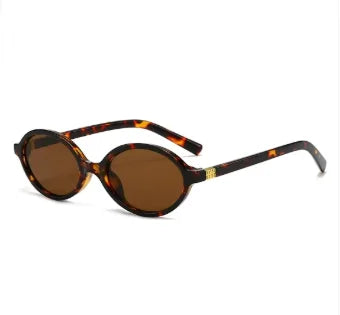 Vintage Oval Sunglasses NEW Women Luxury Brand Designer Small Oval Anti Blue Light Glasses Retro Fashion Men Leopard Eyegalsses