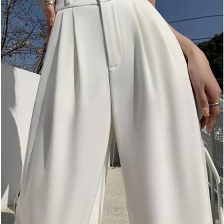 High Waist Wide Leg Pants for Women New Loose Straight Coffee Trousers Autumn Double Buttons Casual Suit Pants Female